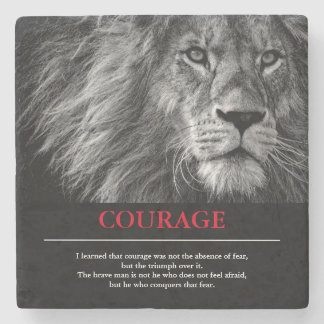 Dessous-de-verre En Pierre Courage Lion Motivationnel Inspiration