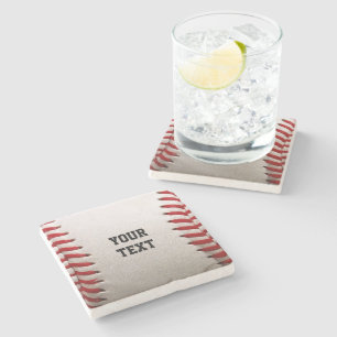 Dessous-de-verre En Pierre Couture Baseball Softball Texte Personnalisé
