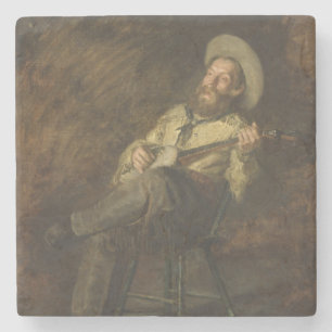 Dessous-de-verre En Pierre Cowboy Jouer le Banjo et chanter Bluegrass