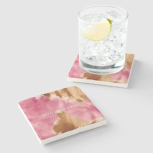 Dessous-de-verre En Pierre Cowgirl Western Pink Brown Cream Cowhide