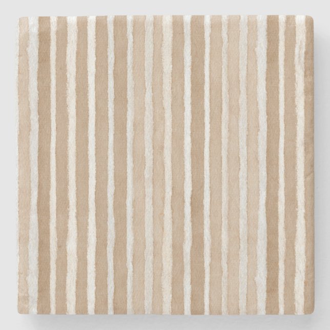 Dessous-de-verre En Pierre Cream & Brown Hearts Valentine's Day (Devant)