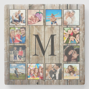 Dessous-de-verre En Pierre Create Your Custom Photo Collage Rustic Farmhouse