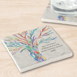 Dessous-de-verre En Pierre Create Your Own Motivational/Inspirational Quote<br><div class="desc">This unique Sone Coaster is decorated with a colorful mosaic Tree of Life design.
Add your chosen quote to personalize it. 
Click Customize Further to edit font,  font size and font color.
Original Mosaic © Michele Davies.</div>
