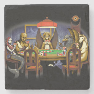 Dessous-de-verre En Pierre Créatures Mythiques Jouer Au Poker
