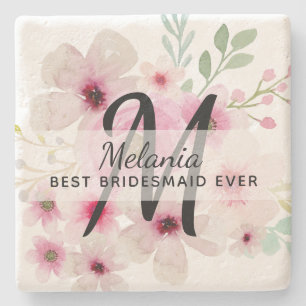 Dessous-de-verre En Pierre Créer sa propre PINK BLUSH FLORAL BOHO BridalParty