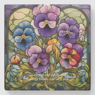 Dessous-de-verre En Pierre Créez vos propres fleurs de pensée en vitrail pour