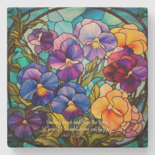 Dessous-de-verre En Pierre Créez vos propres fleurs de pensée violettes en ve