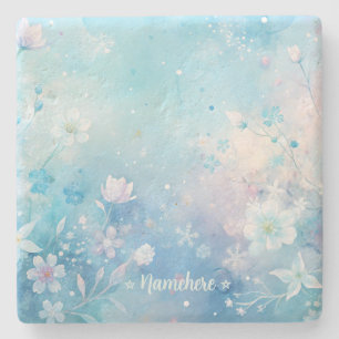 Dessous-de-verre En Pierre Créez vos propres fleurs sauvages blanches shabby 