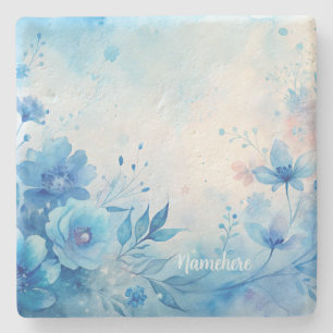 Dessous-de-verre En Pierre Créez vos propres fleurs sauvages rose bleu shabby