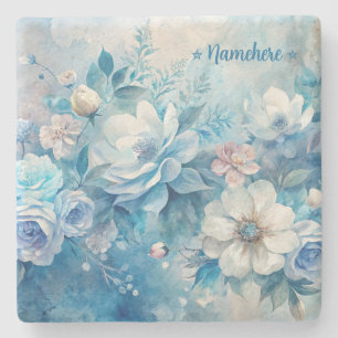 Dessous-de-verre En Pierre Créez vos propres roses bleues et violettes shabby