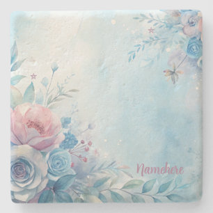 Dessous-de-verre En Pierre Créez vos propres roses bleues roses shabby chic