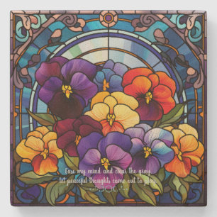 Dessous-de-verre En Pierre Créez votre propre bouquet floral de pensées teint