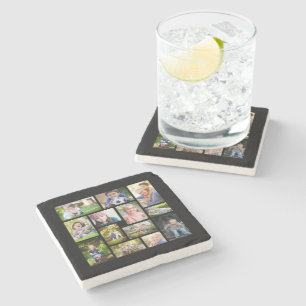 Dessous-de-verre En Pierre Créez Votre Propre Collage Multi Photo Noir Blanc