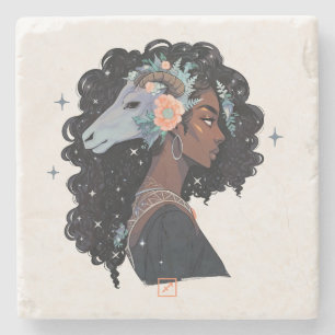 Dessous-de-verre En Pierre Créez Votre Propre Femme Afro-Américaine Sagittair