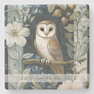Dessous-de-verre En Pierre Créez Votre Propre Floral Botanique de Hibou Doré