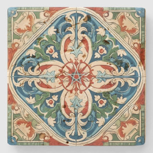 Dessous-de-verre En Pierre Créez Votre Propre Floral Multicolore Vintage