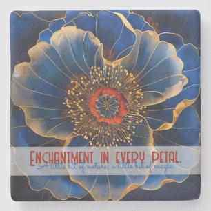 Dessous-de-verre En Pierre Créez Votre Propre Flore D'anémone Bleue Brillante