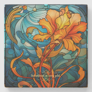 Dessous-de-verre En Pierre Créez votre propre iris barbu vitrail Coucher de s