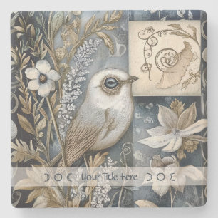 Dessous-de-verre En Pierre Créez Votre Propre Jardin D'oiseaux Botanique Bleu