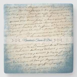Dessous-de-verre En Pierre Créez Votre Propre Lettre d'Amour Grunge en Bleu D