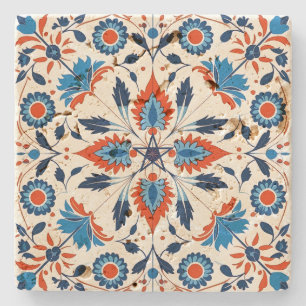 Dessous-de-verre En Pierre Créez votre propre méditerranéen orange turquoise