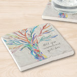 Dessous-de-verre En Pierre Créez votre propre message inspirant<br><div class="desc">Ce Dessous de verre unique en son genre est décoré avec une mosaïque colorée Arbre de vie. Ajoutez votre citation ou message inspirant choisi pour le personnaliser. Vous pouvez modifier la police,  la taille de police et la couleur de police. Mosaïque originale © Michele Davies.</div>