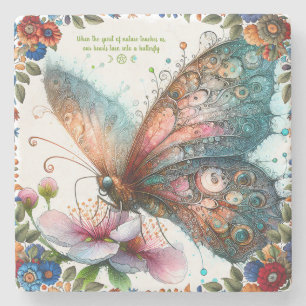 Dessous-de-verre En Pierre Créez Votre Propre Papillon Floral Romantique
