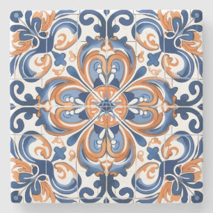 Dessous-de-verre En Pierre Créez votre propre peinture fausse bleu orangé cré