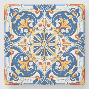 Dessous-de-verre En Pierre Créez Votre Propre Peinture Fausse Rouge Bleu Jaun