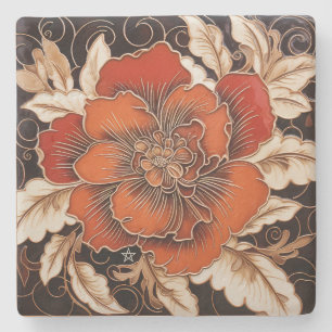 Dessous-de-verre En Pierre Créez votre propre pivoine orange en argile glacée