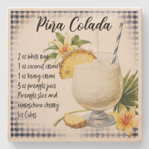 Dessous-de-verre En Pierre Créez Votre Propre Recette de Cocktail Pina Colada