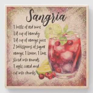 Dessous-de-verre En Pierre Créez votre propre recette de sangria à carreaux f