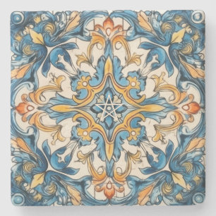 Dessous-de-verre En Pierre Créez Votre Propre Talavera Bleu Jaune Orange