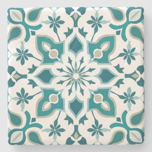 Dessous-de-verre En Pierre Créez Votre Propre Talavera Florale Fausse Bleu Ve