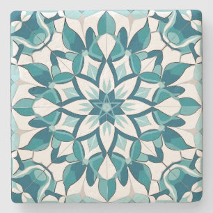 Dessous-de-verre En Pierre Créez Votre Propre Talavera Florale Turquoise Faus