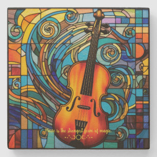 Dessous-de-verre En Pierre Créez votre propre violon de coucher de soleil est