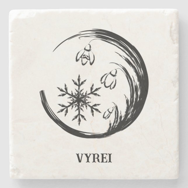 Dessous-de-verre En Pierre Crest d'hiver (Devant)