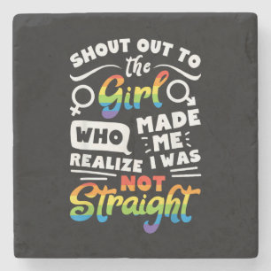Dessous-de-verre En Pierre Cri à la fille Fierté lesbienne LGBT T Shirt G