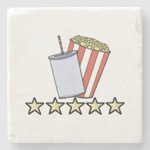 Dessous-de-verre En Pierre Critique de film personnalisée 5 étoiles Popcorn B