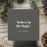 Dessous-de-verre En Pierre Croire en Magic noir et blanc minimaliste<br><div class="desc">Élever votre décor de table de vacances avec le dessous de verre minimaliste noir et blanc "Believe in Magic". Doté d'un design élégant et d'un message puissant, ce dessous de verre ajoute une touche moderne et élégante à vos réunions de Noël ou d'hiver. Protégez vos surfaces tout en adoptant une...</div>