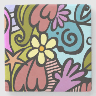 Dessous-de-verre En Pierre Cubisme Abstrait moderne