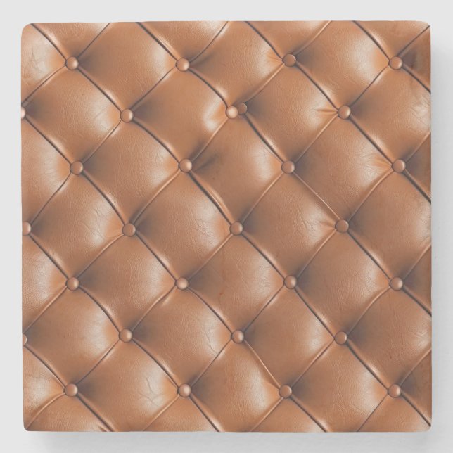 Dessous-de-verre En Pierre Cuir Brown Faux (look cuir) (Devant)