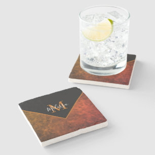 Dessous-de-verre En Pierre Cuir brut personnalisé personnalisé 
