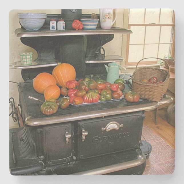 Dessous-de-verre En Pierre Cuisinière à bois (Devant)