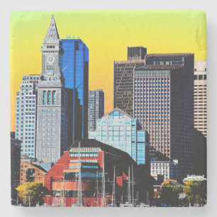 Dessous-de-verre En Pierre Custom House Boston USA Poster tissu visage Masque