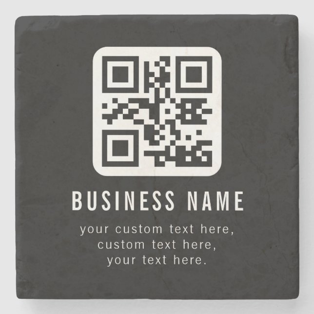 Dessous-de-verre En Pierre Customizable QR Code & Editable Text Design (Devant)
