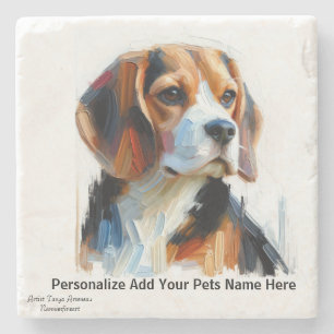 Dessous-de-verre En Pierre Cute Browns Beagle /PERSONNALISER Dessous de verre