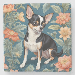 Dessous-de-verre En Pierre Cute Chihuahua William Morris Inspiré Floral