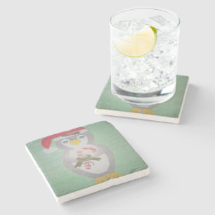 Dessous-de-verre En Pierre Cute Christmas Penguin