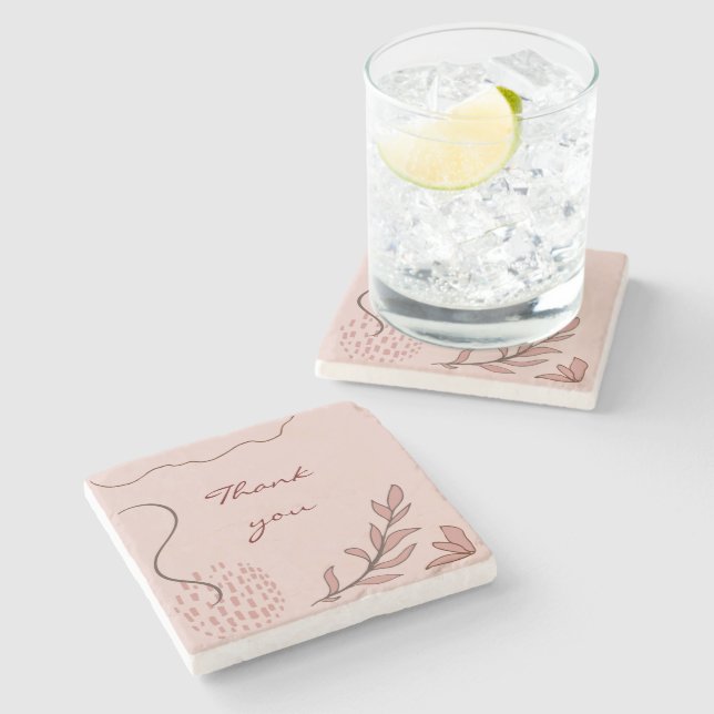 Dessous-de-verre En Pierre cute flore et geometric abstract graphic (Côté)